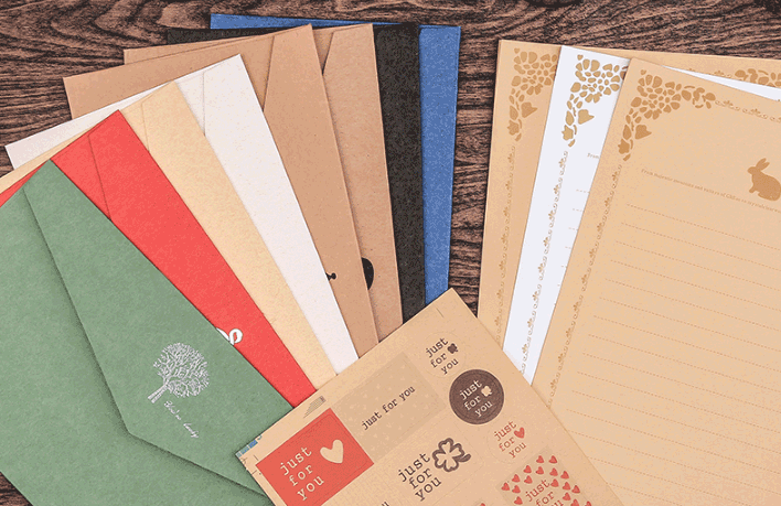 文藝小清新復古信紙信封制作